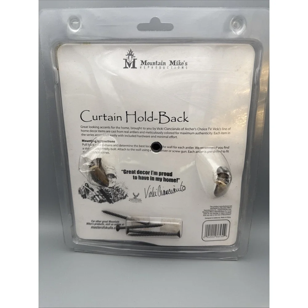 Faux Antler Curtain Tiebacks (Set of 2)-Rustic Lodge & Cabin Decor Mountain Mike